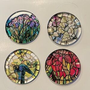 Louis C. Tiffany Stained-Glass Motifs Glass Coasters